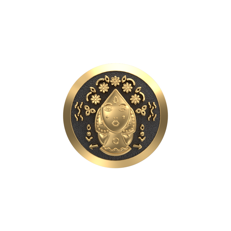 Virgo Zodiac , Constellation Cufflink Set with 18kt Gold & Black Ruthenium Plating on Brass.