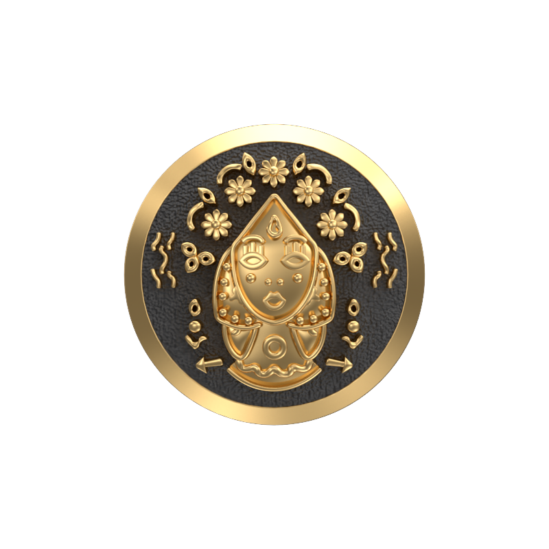 Virgo Zodiac , Constellation Cufflink Set with 18kt Gold & Black Ruthenium Plating on Brass.