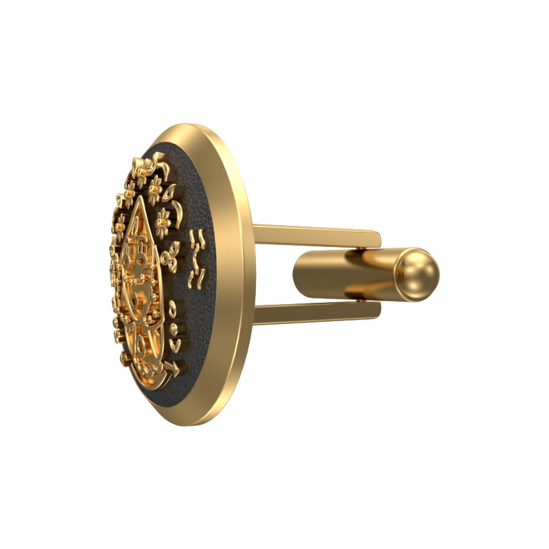Virgo Zodiac , Constellation Cufflink Set with 18kt Gold & Black Ruthenium Plating on Brass.