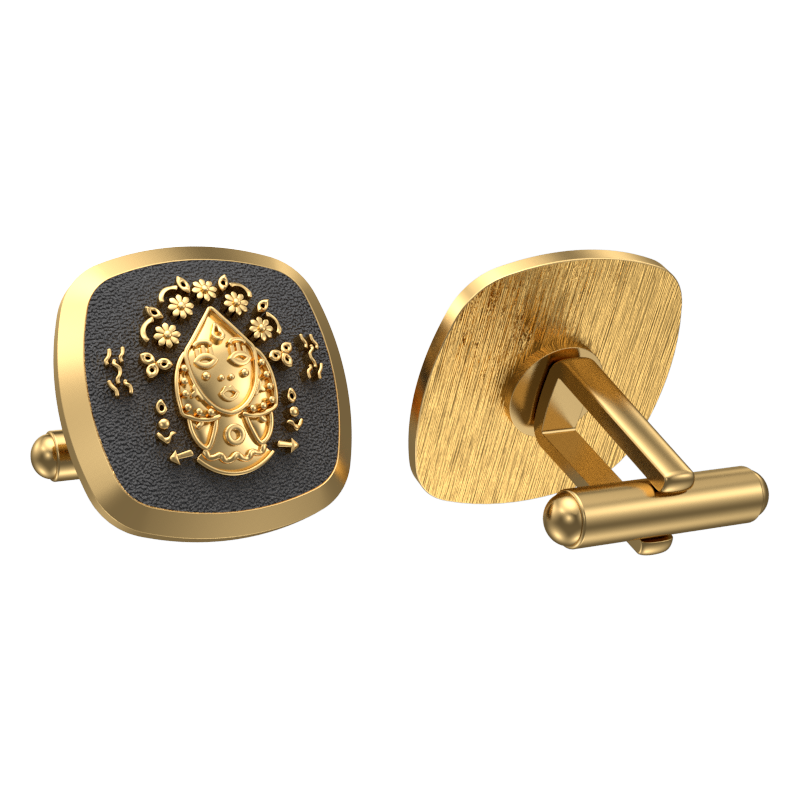 Virgo Zodiac , Constellation Cufflink Set with 18kt Gold & Black Ruthenium Plating on Brass.