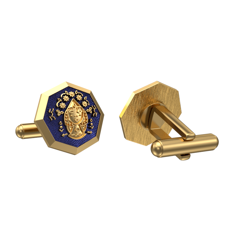 Virgo Zodiac , Constellation Cufflink Set with 18kt Gold & Black Ruthenium Plating on Brass.