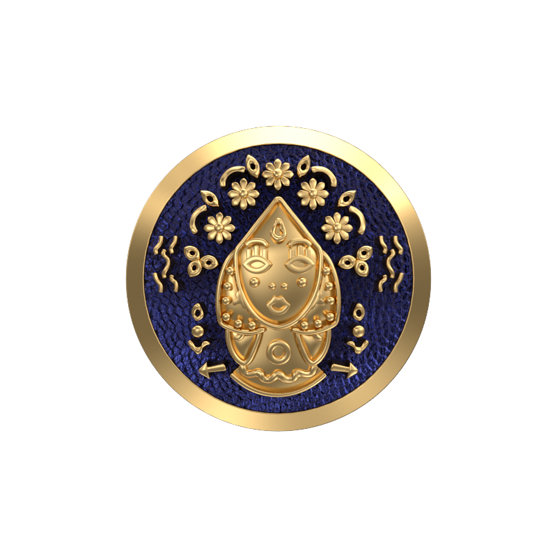 Virgo Zodiac , Constellation Cufflink Set with 18kt Gold & Black Ruthenium Plating on Brass.