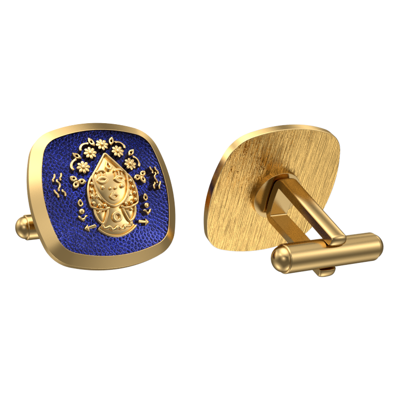 Virgo Zodiac , Constellation Cufflink Set with 18kt Gold & Black Ruthenium Plating on Brass.