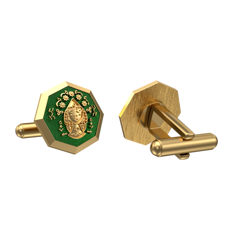 Virgo Zodiac , Constellation Cufflink Set with 18kt Gold & Black Ruthenium Plating on Brass.