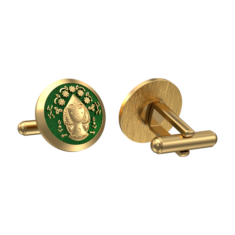 Virgo Zodiac , Constellation Cufflink Set with 18kt Gold & Black Ruthenium Plating on Brass.