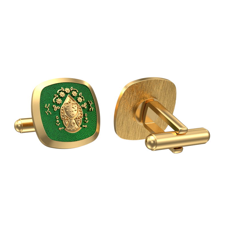 Virgo Zodiac , Constellation Cufflink Set with 18kt Gold & Black Ruthenium Plating on Brass.