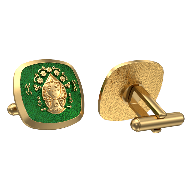 Virgo Zodiac , Constellation Cufflink Set with 18kt Gold & Black Ruthenium Plating on Brass.