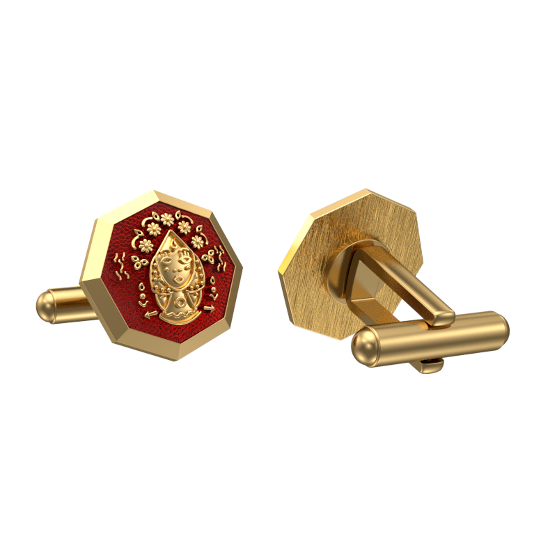 Virgo Zodiac , Constellation Cufflink Set with 18kt Gold & Black Ruthenium Plating on Brass.