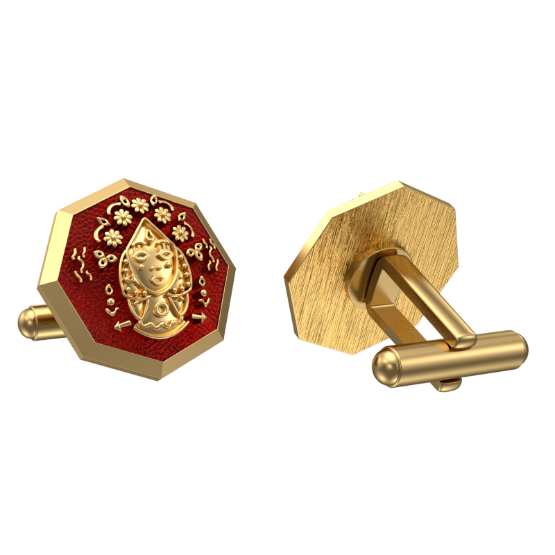 Virgo Zodiac , Constellation Cufflink Set with 18kt Gold & Black Ruthenium Plating on Brass.