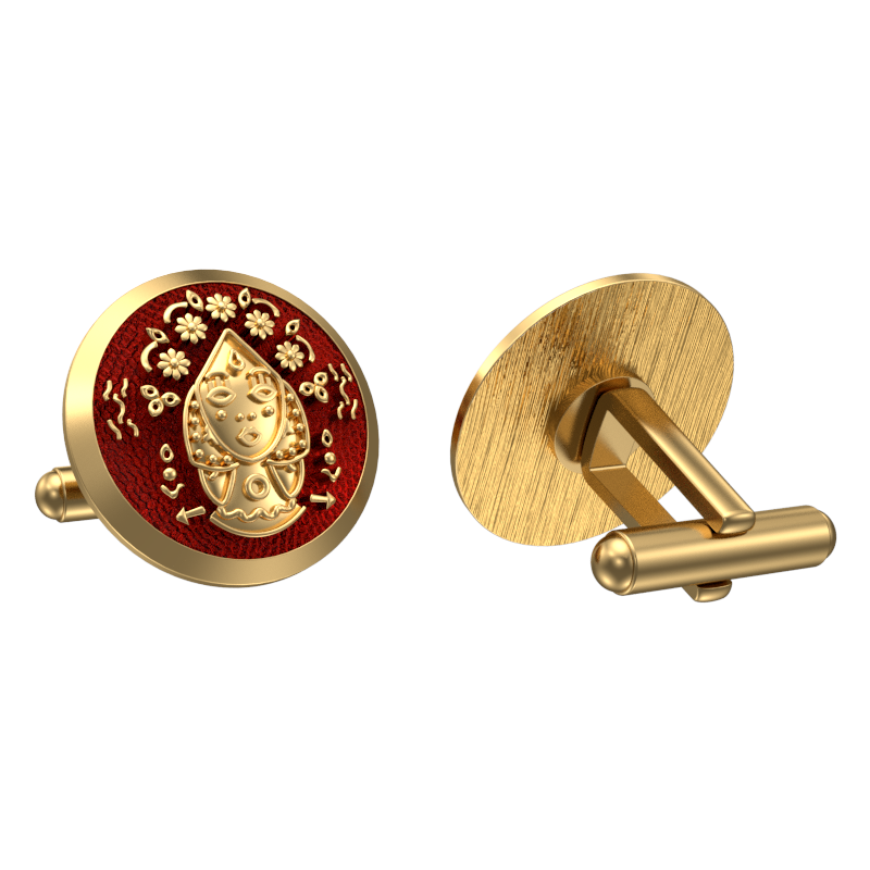 Virgo Zodiac , Constellation Cufflink Set with 18kt Gold & Black Ruthenium Plating on Brass.
