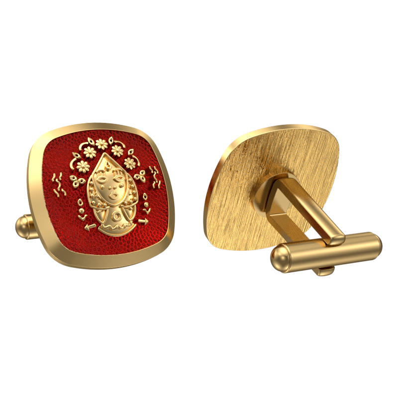 Virgo Zodiac , Constellation Cufflink Set with 18kt Gold & Black Ruthenium Plating on Brass.