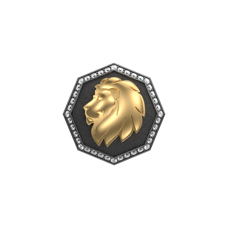 Leo Zodiac Luxe, Constellation Cufflink Set with CZ Diamonds, 18kt Gold & Black Ruthenium Plating on Brass.