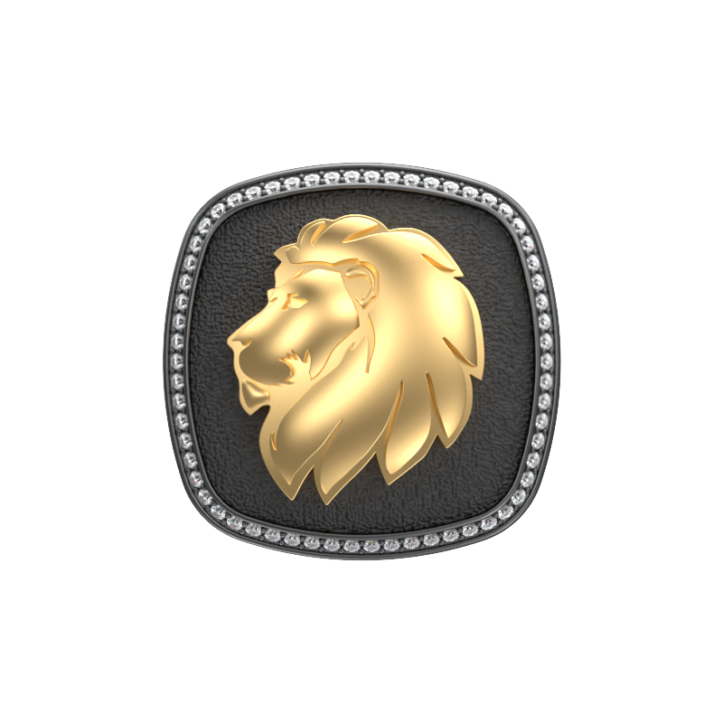 Leo Zodiac Luxe, Constellation Cufflink Set with CZ Diamonds, 18kt Gold & Black Ruthenium Plating on Brass.
