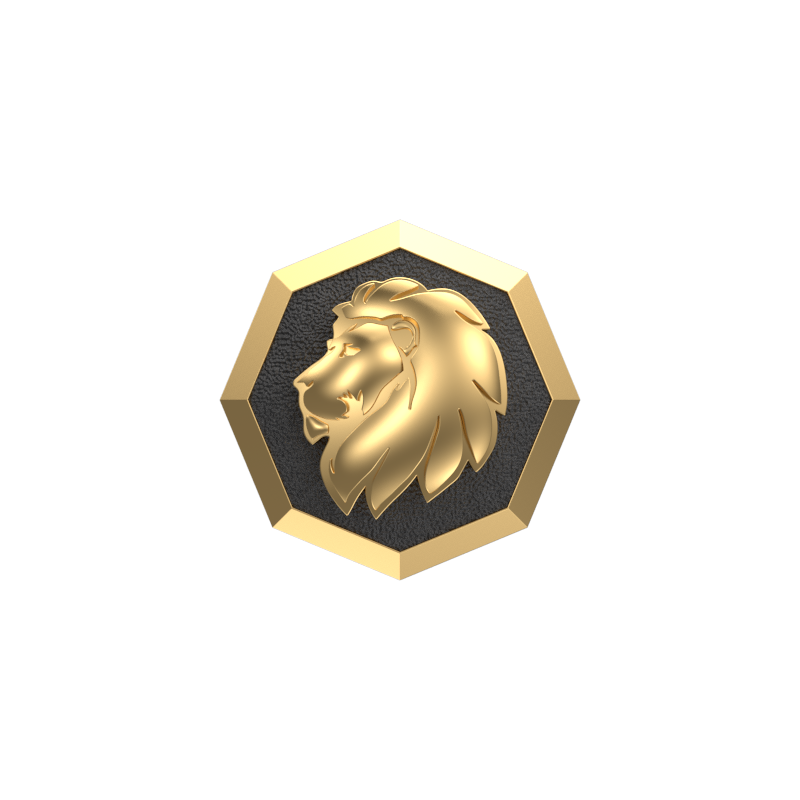 Leo Zodiac , Constellation Cufflink Set with 18kt Gold & Black Ruthenium Plating on Brass.