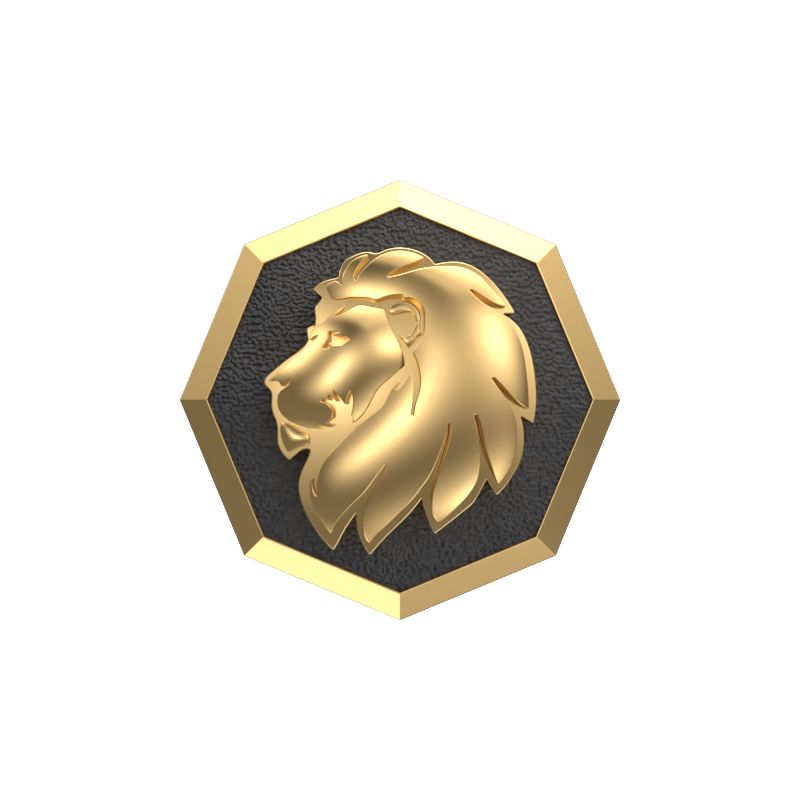 Leo Zodiac , Constellation Cufflink Set with 18kt Gold & Black Ruthenium Plating on Brass.