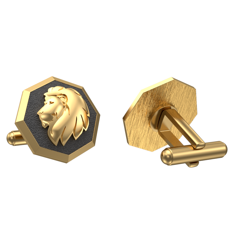Leo Zodiac , Constellation Cufflink Set with 18kt Gold & Black Ruthenium Plating on Brass.