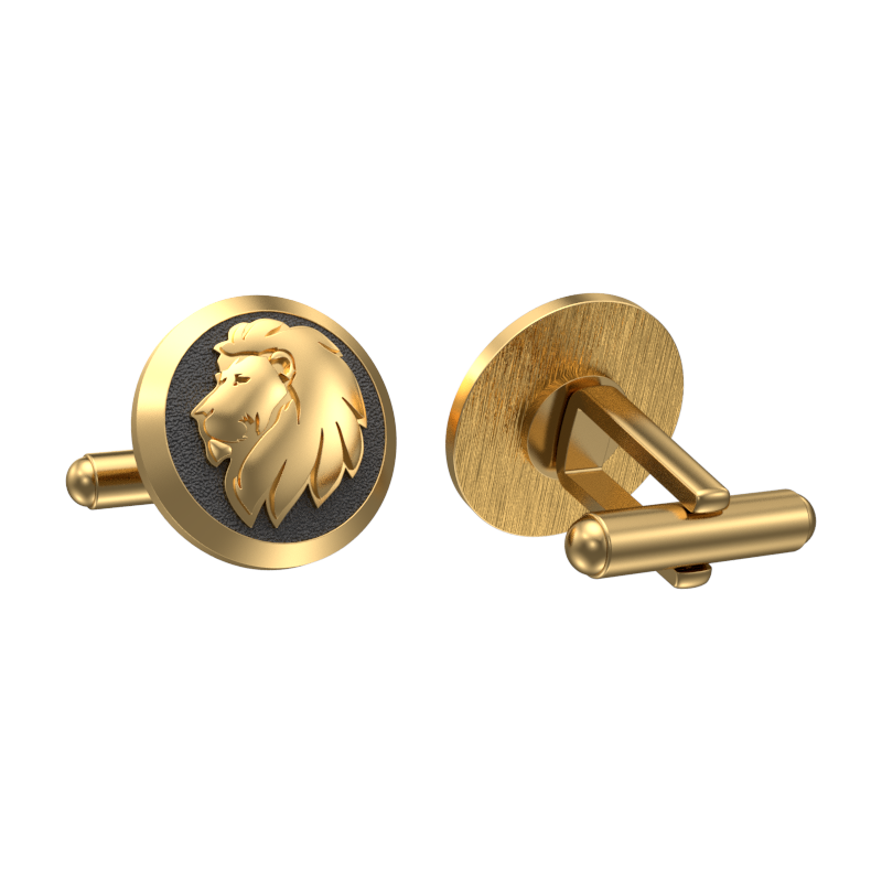 Leo Zodiac , Constellation Cufflink Set with 18kt Gold & Black Ruthenium Plating on Brass.