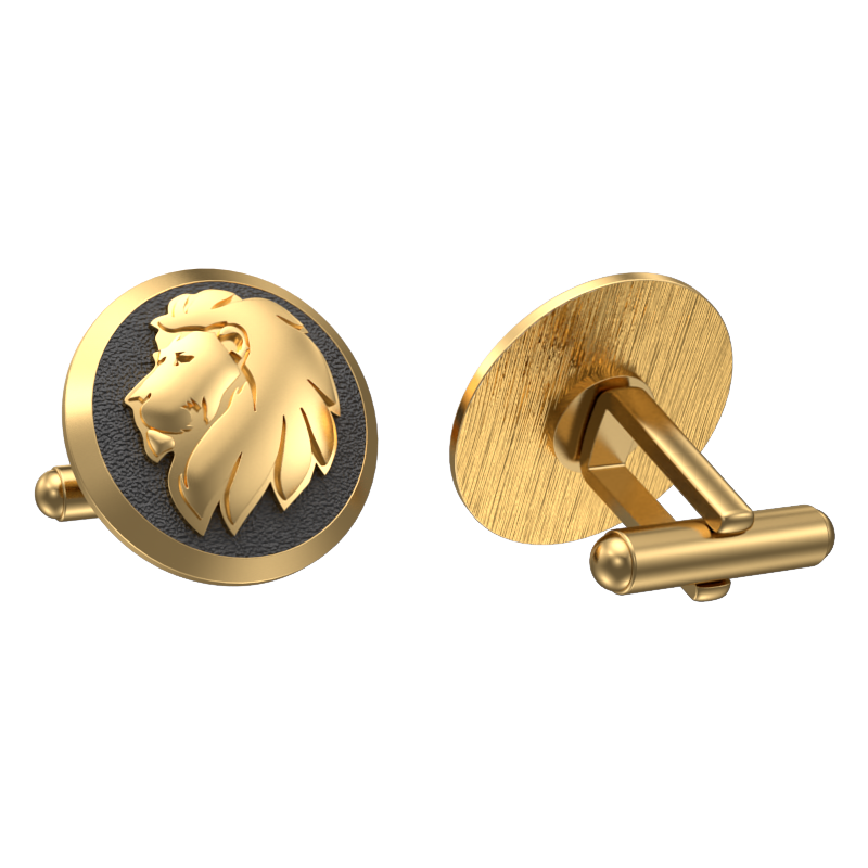 Leo Zodiac , Constellation Cufflink Set with 18kt Gold & Black Ruthenium Plating on Brass.
