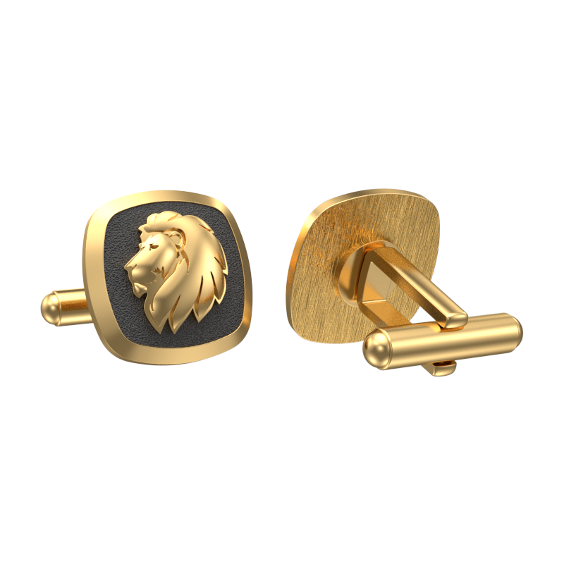 Leo Zodiac , Constellation Cufflink Set with 18kt Gold & Black Ruthenium Plating on Brass.