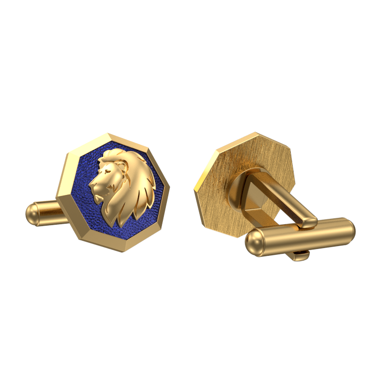 Leo Zodiac , Constellation Cufflink Set with 18kt Gold & Black Ruthenium Plating on Brass.
