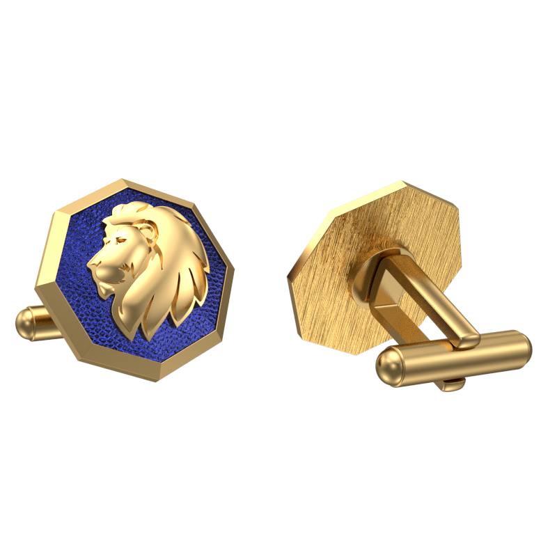 Leo Zodiac , Constellation Cufflink Set with 18kt Gold & Black Ruthenium Plating on Brass.