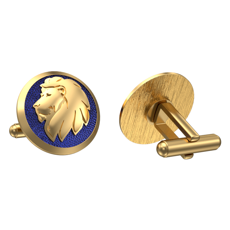 Leo Zodiac , Constellation Cufflink Set with 18kt Gold & Black Ruthenium Plating on Brass.