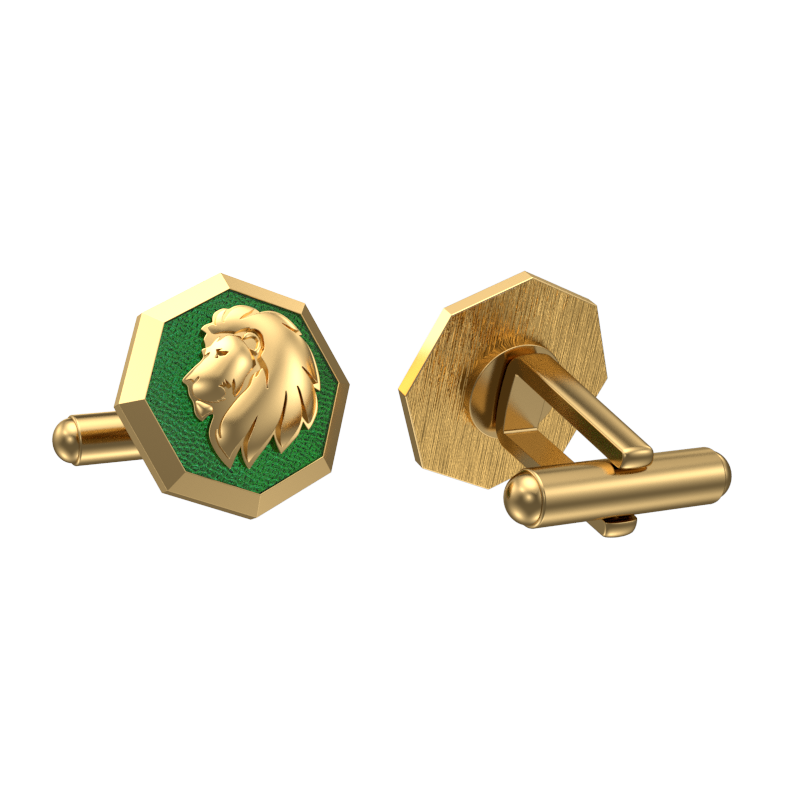 Leo Zodiac , Constellation Cufflink Set with 18kt Gold & Black Ruthenium Plating on Brass.