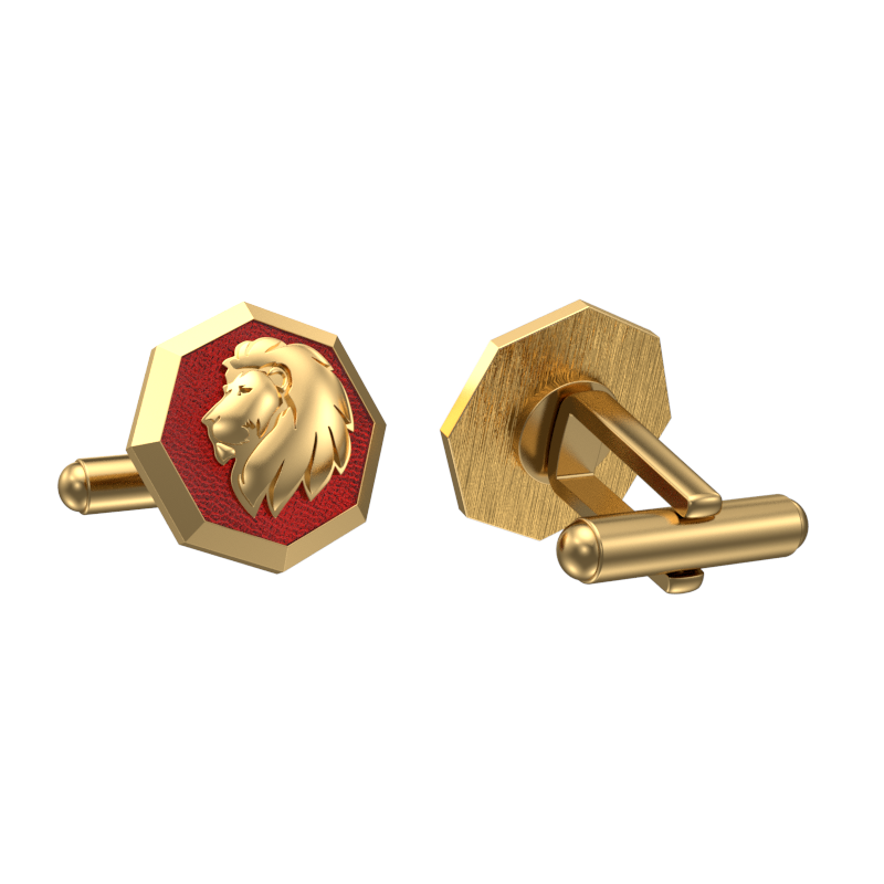 Leo Zodiac , Constellation Cufflink Set with 18kt Gold & Black Ruthenium Plating on Brass.