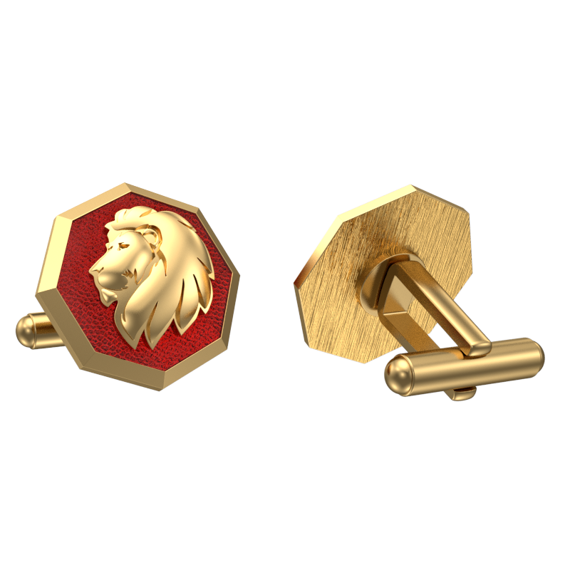 Leo Zodiac , Constellation Cufflink Set with 18kt Gold & Black Ruthenium Plating on Brass.