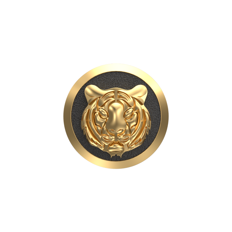 Tiger, Wild Cufflink Set with 18kt Gold & Black Ruthenium Plating on Brass.