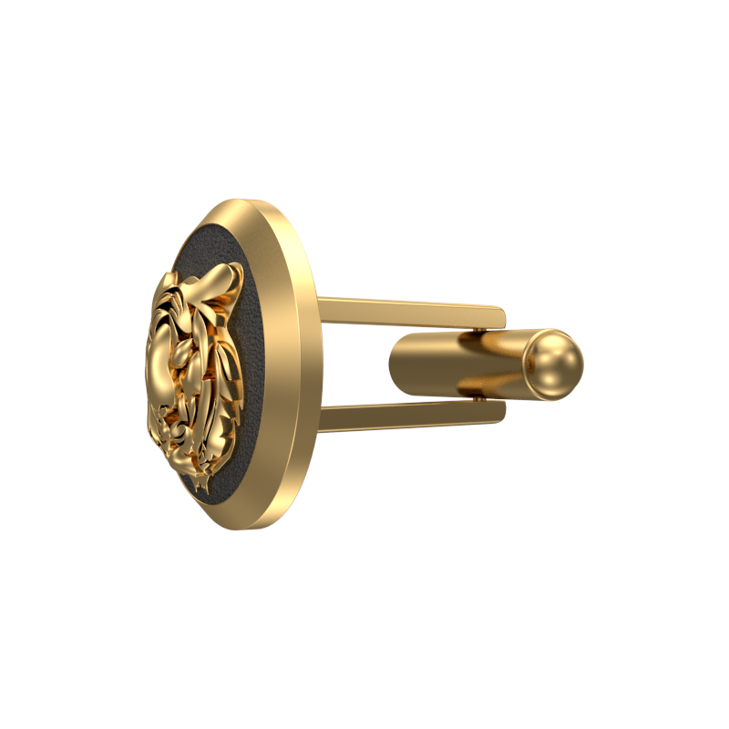 Tiger, Wild Cufflink Set with 18kt Gold & Black Ruthenium Plating on Brass.