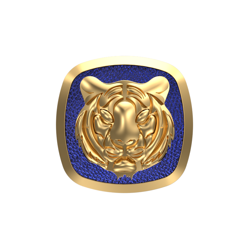 Tiger, Wild Cufflink Set with 18kt Gold & Black Ruthenium Plating on Brass.