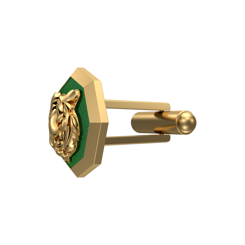 Tiger, Wild Cufflink Set with 18kt Gold & Black Ruthenium Plating on Brass.