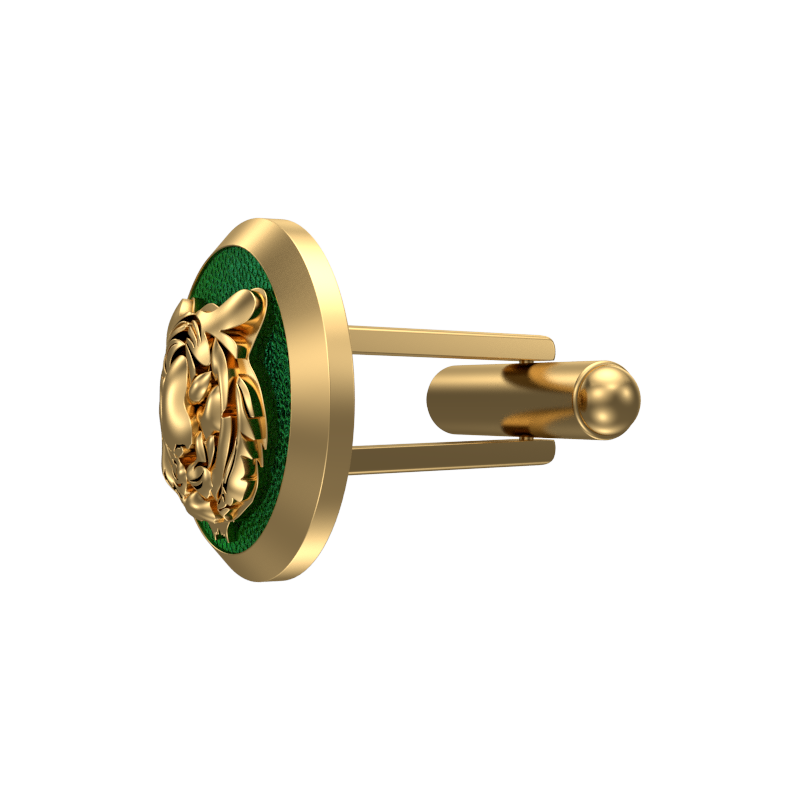 Tiger, Wild Cufflink Set with 18kt Gold & Black Ruthenium Plating on Brass.
