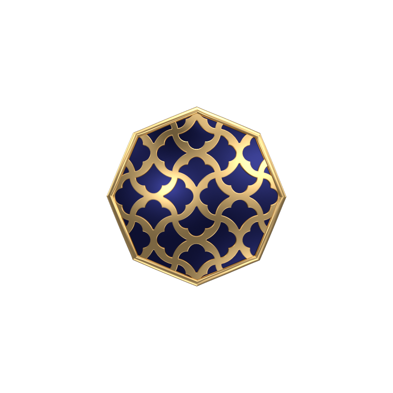 Enchanted, Classic Cufflink Set with 18kt Gold Plating and Enamel on Brass.