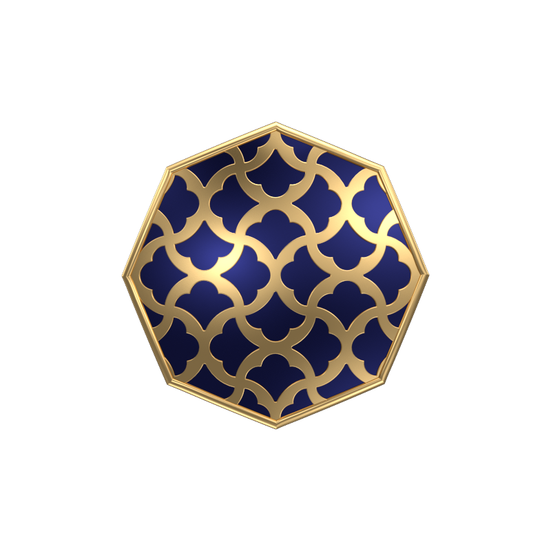 Enchanted, Classic Cufflink Set with 18kt Gold Plating and Enamel on Brass.