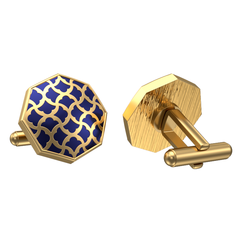 Enchanted, Classic Cufflink Set with 18kt Gold Plating and Enamel on Brass.
