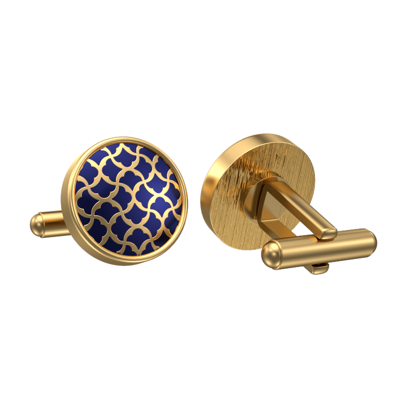 Enchanted, Classic Cufflink Set with 18kt Gold Plating and Enamel on Brass.