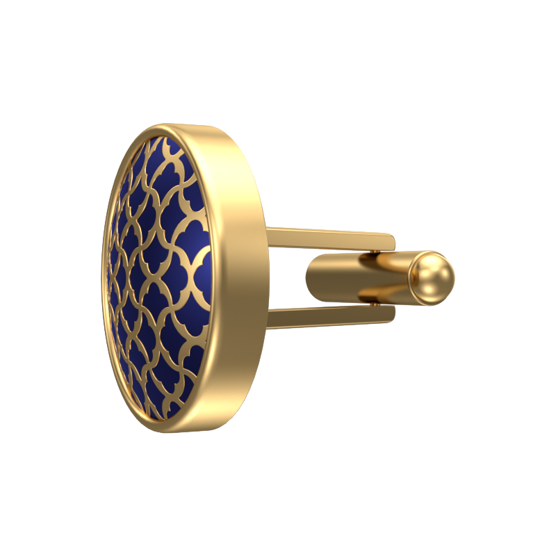 Enchanted, Classic Cufflink Set with 18kt Gold Plating and Enamel on Brass.