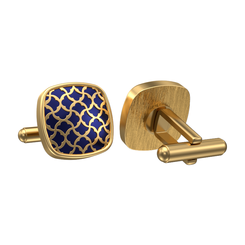 Enchanted, Classic Cufflink Set with 18kt Gold Plating and Enamel on Brass.
