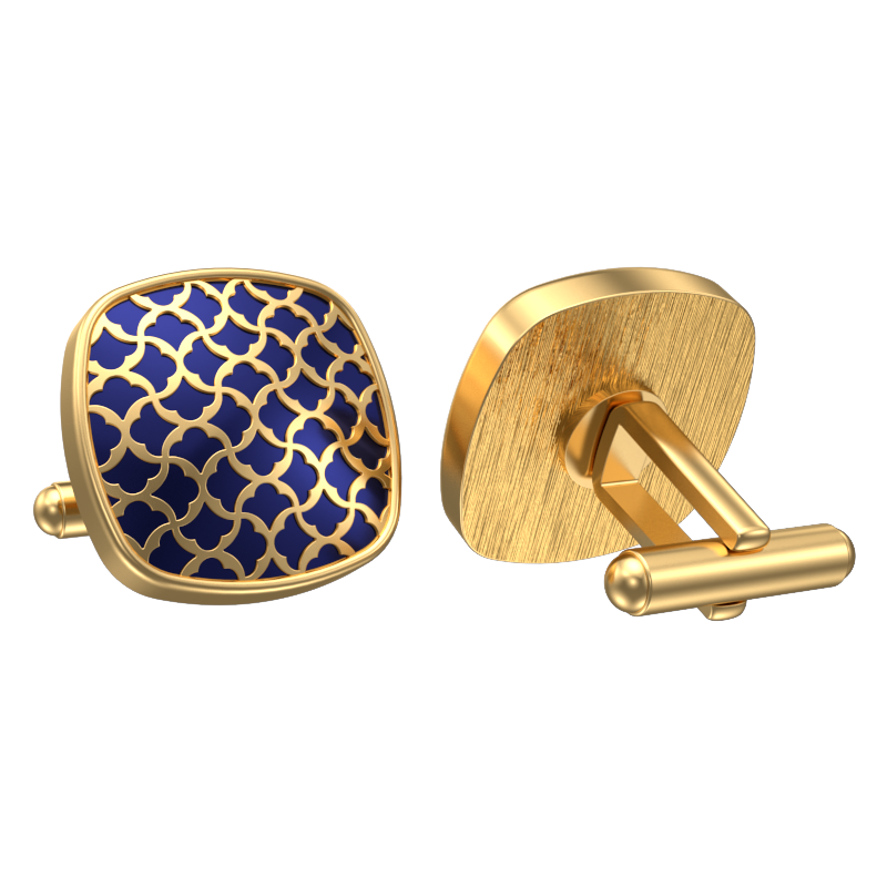 Enchanted, Classic Cufflink Set with 18kt Gold Plating and Enamel on Brass.