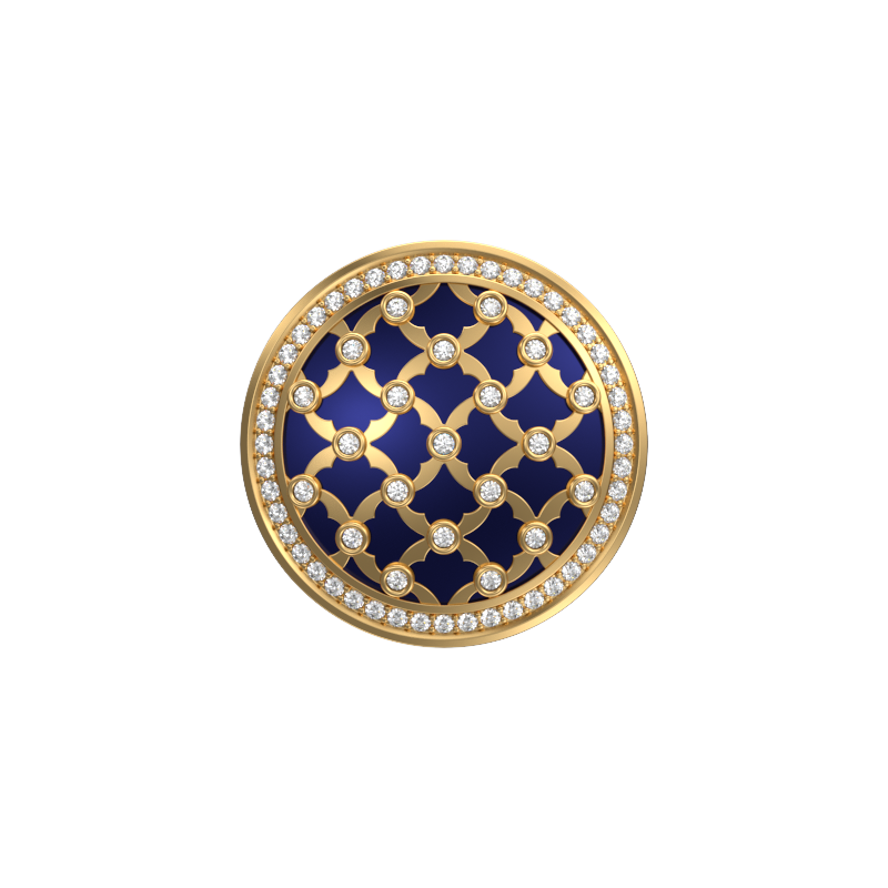 Enchanted Luxe, Classic Cufflink Set with CZ Diamonds, 18kt Gold Plating and Enamel on Brass.