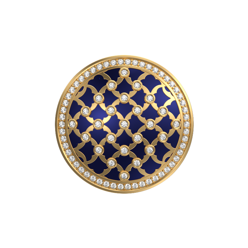 Enchanted Luxe, Classic Cufflink Set with CZ Diamonds, 18kt Gold Plating and Enamel on Brass.