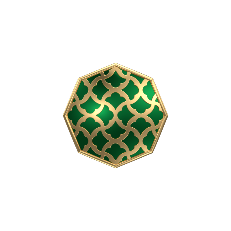 Enchanted, Classic Cufflink Set with 18kt Gold Plating and Enamel on Brass.