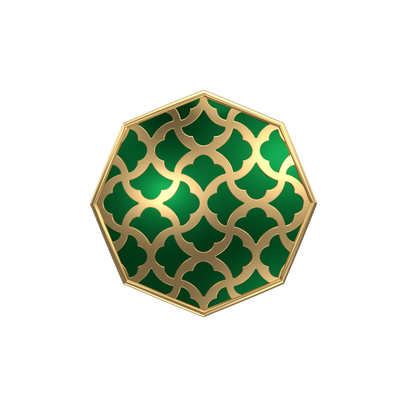 Enchanted, Classic Cufflink Set with 18kt Gold Plating and Enamel on Brass.