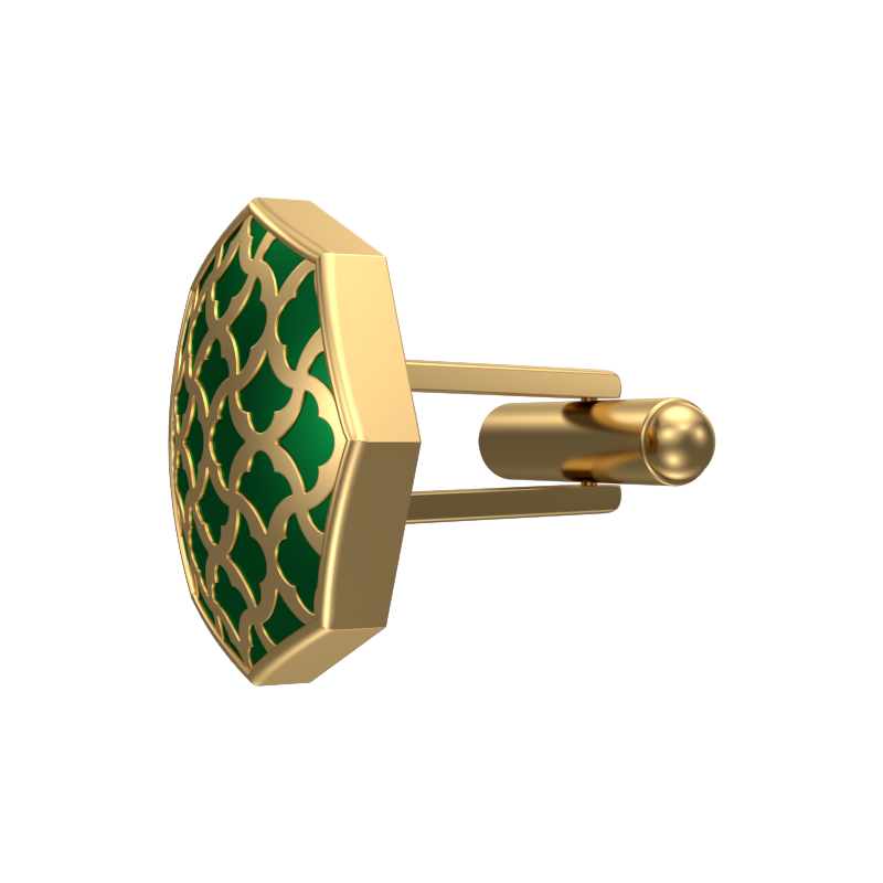 Enchanted, Classic Cufflink Set with 18kt Gold Plating and Enamel on Brass.