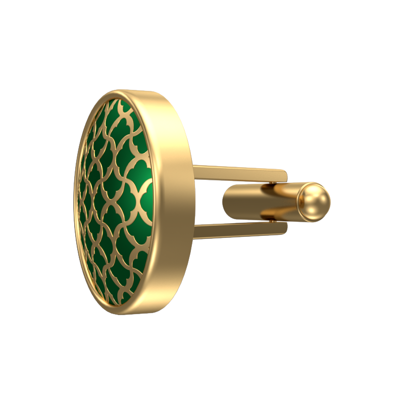 Enchanted, Classic Cufflink Set with 18kt Gold Plating and Enamel on Brass.