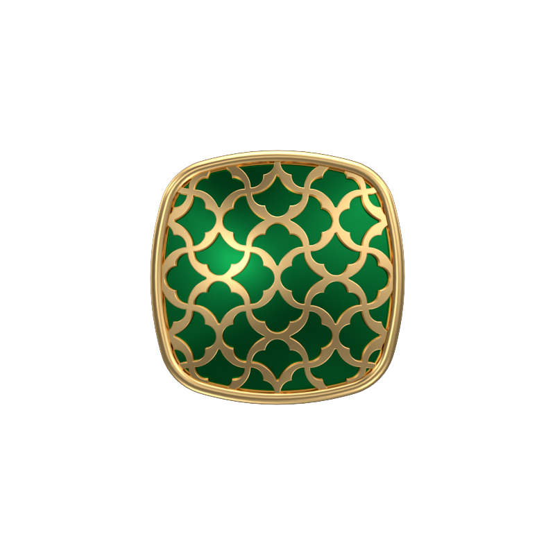 Enchanted, Classic Cufflink Set with 18kt Gold Plating and Enamel on Brass.