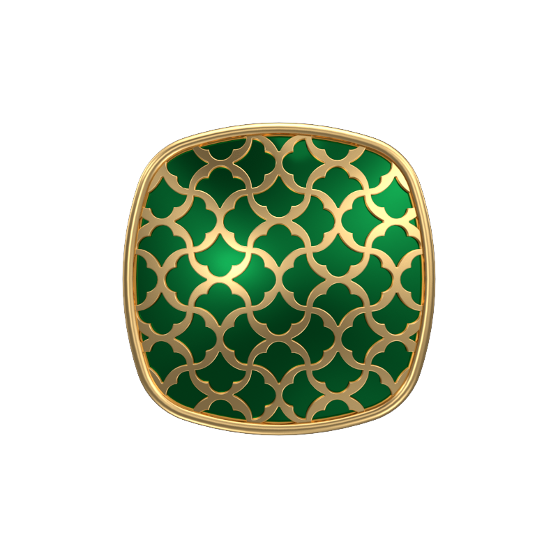 Enchanted, Classic Cufflink Set with 18kt Gold Plating and Enamel on Brass.