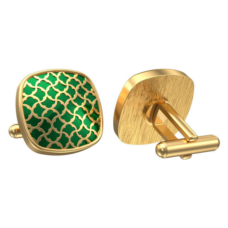 Enchanted, Classic Cufflink Set with 18kt Gold Plating and Enamel on Brass.